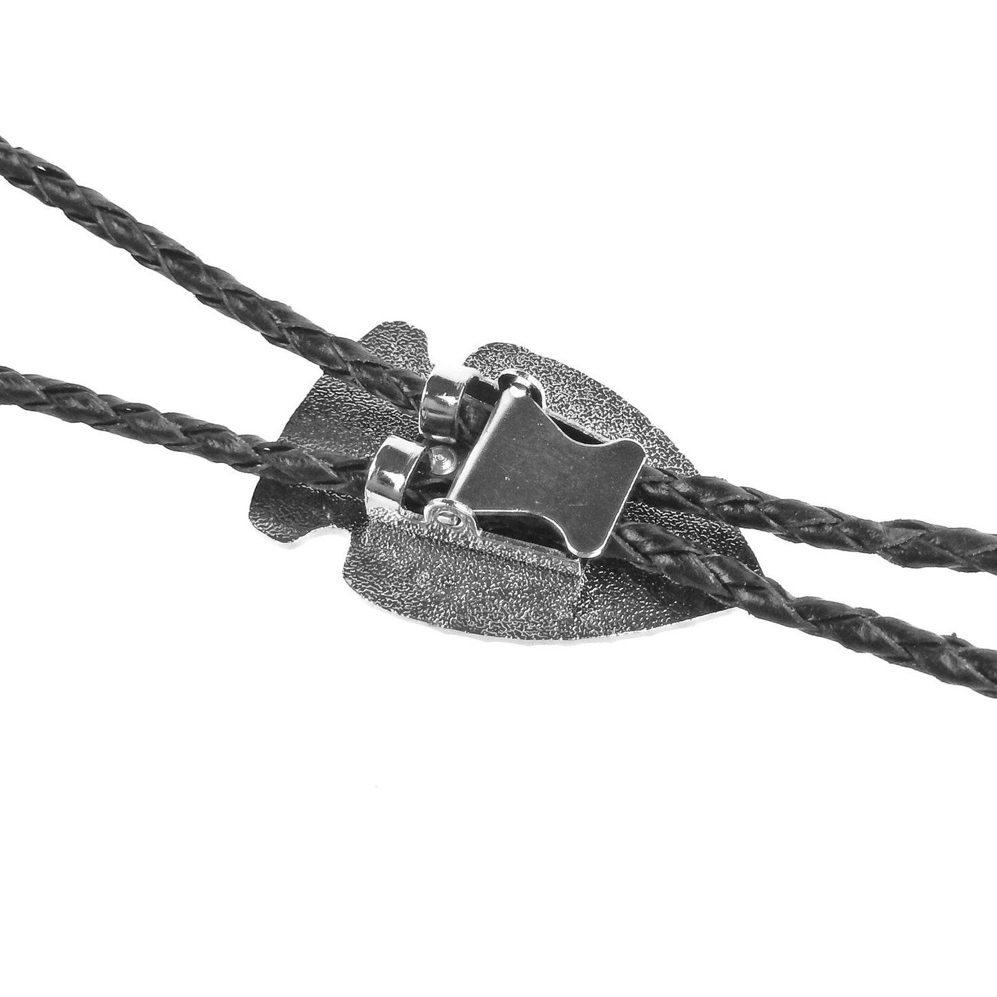 Arrowhead Oval Turquoise Stone Bolo Tie Silver Color 40 in Black Leather Cord