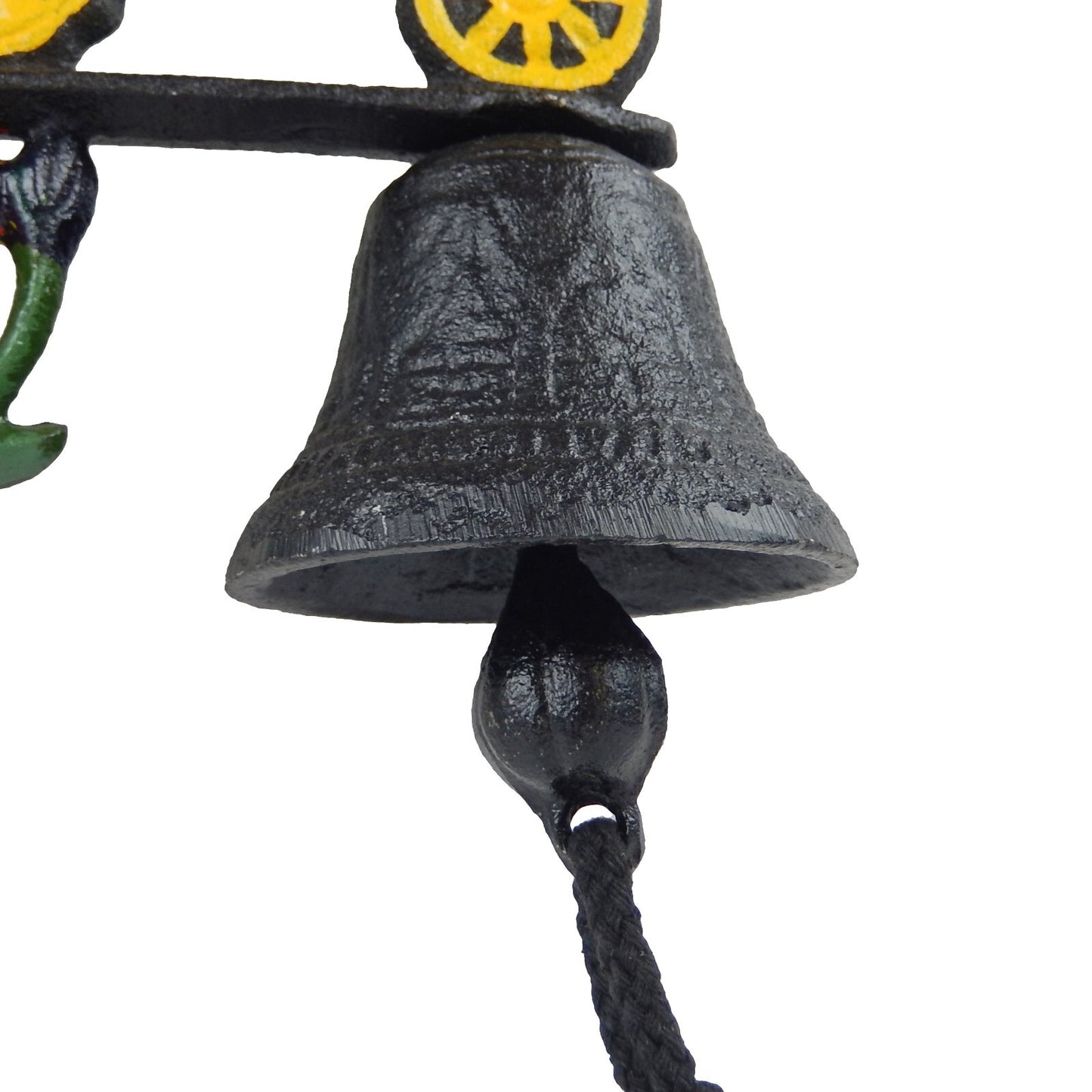 Small Cast Iron John Deere Tractor Dinner Bell Hand Painted Wall or Post Mounted