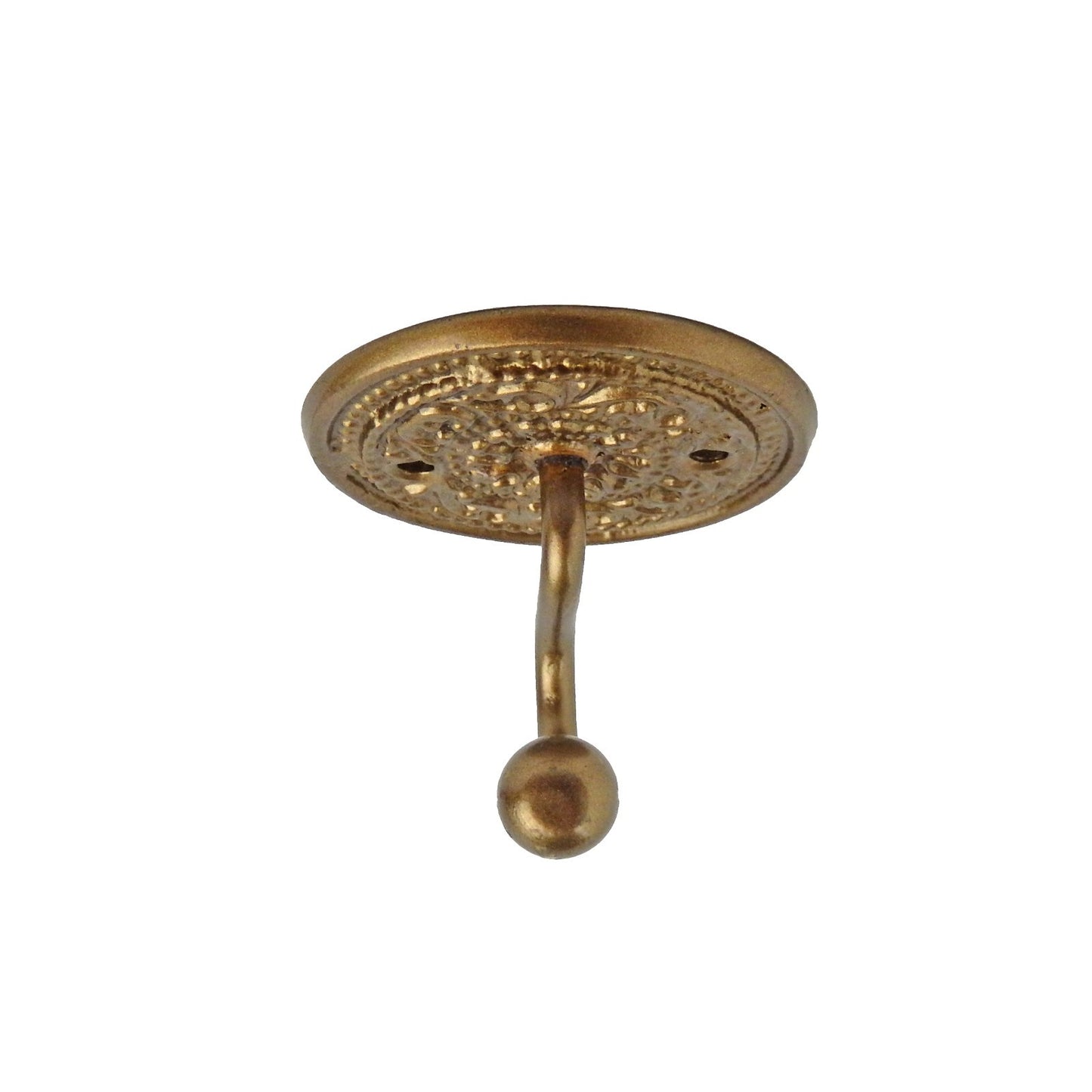 Small Brass Metal Wall Hook Floral Base Key Towel Robe Door Hanger Lightweight