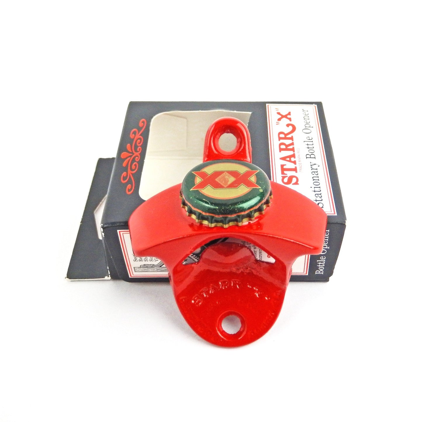 Red Dos Equis Beer Soda Bottle Opener Wall Mounted Powder Coated Cast Iron
