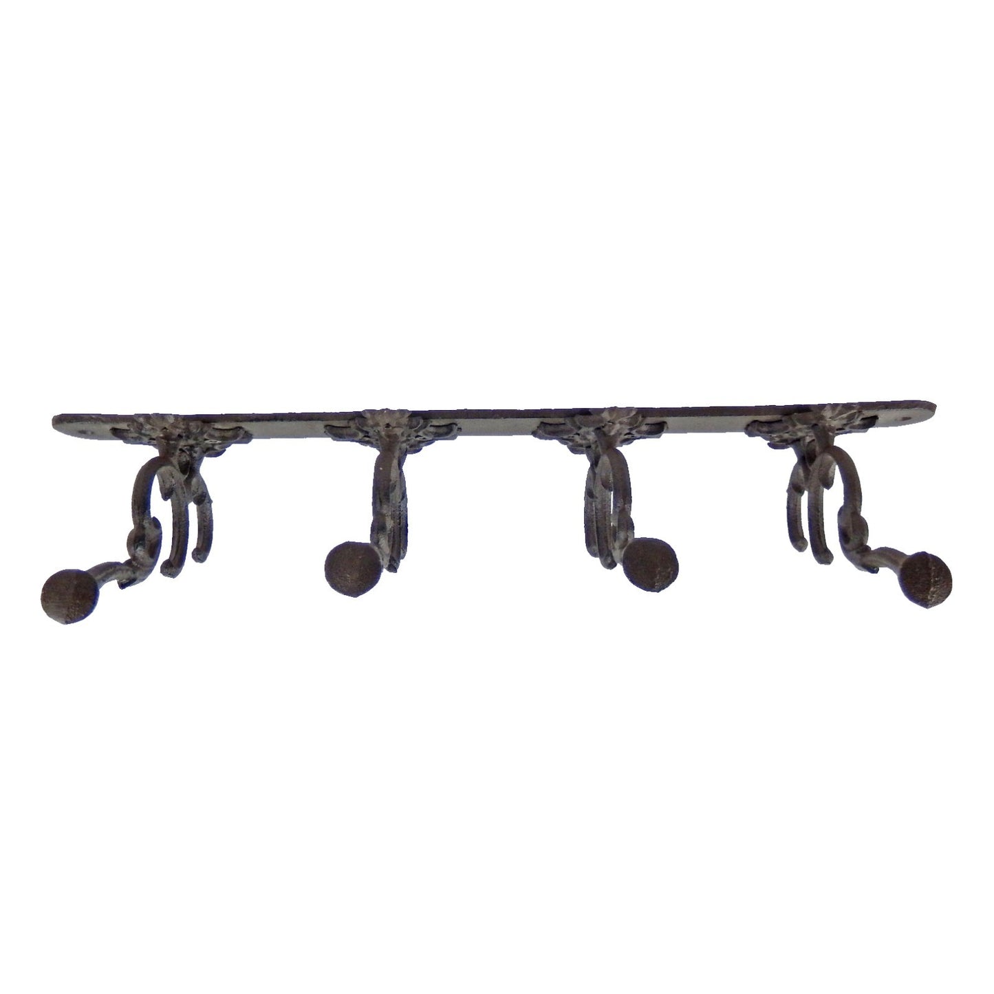 Large Antique Style Cast Iron Wall Hook Coat Rack Hanger Rustic Brown 17.5 inch