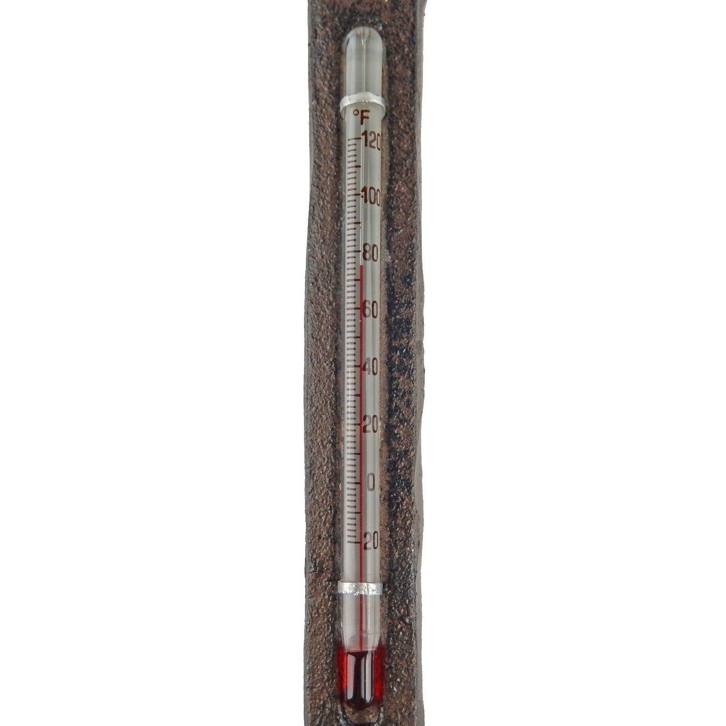 Cast Iron Wrench Shaped Garden Thermometer Mechanic Man Cave Decor Rustic Brown