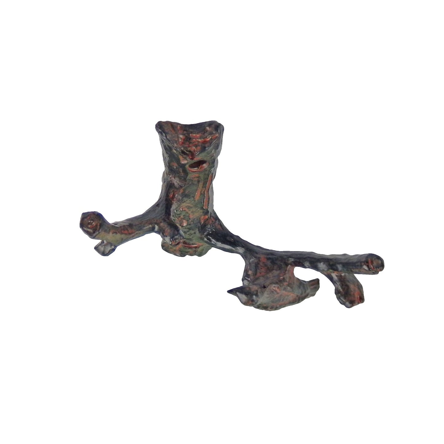 Pewter Metal Bird Branch Double Wall Hook Key Towel Coat Hanger Antique Style