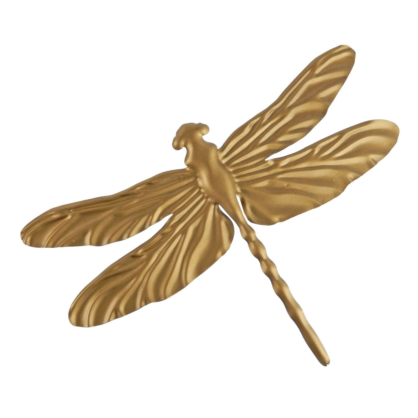 Large & Small 2 Piece Set Metal Dragonflies Wall Decor Embossed Design Golden