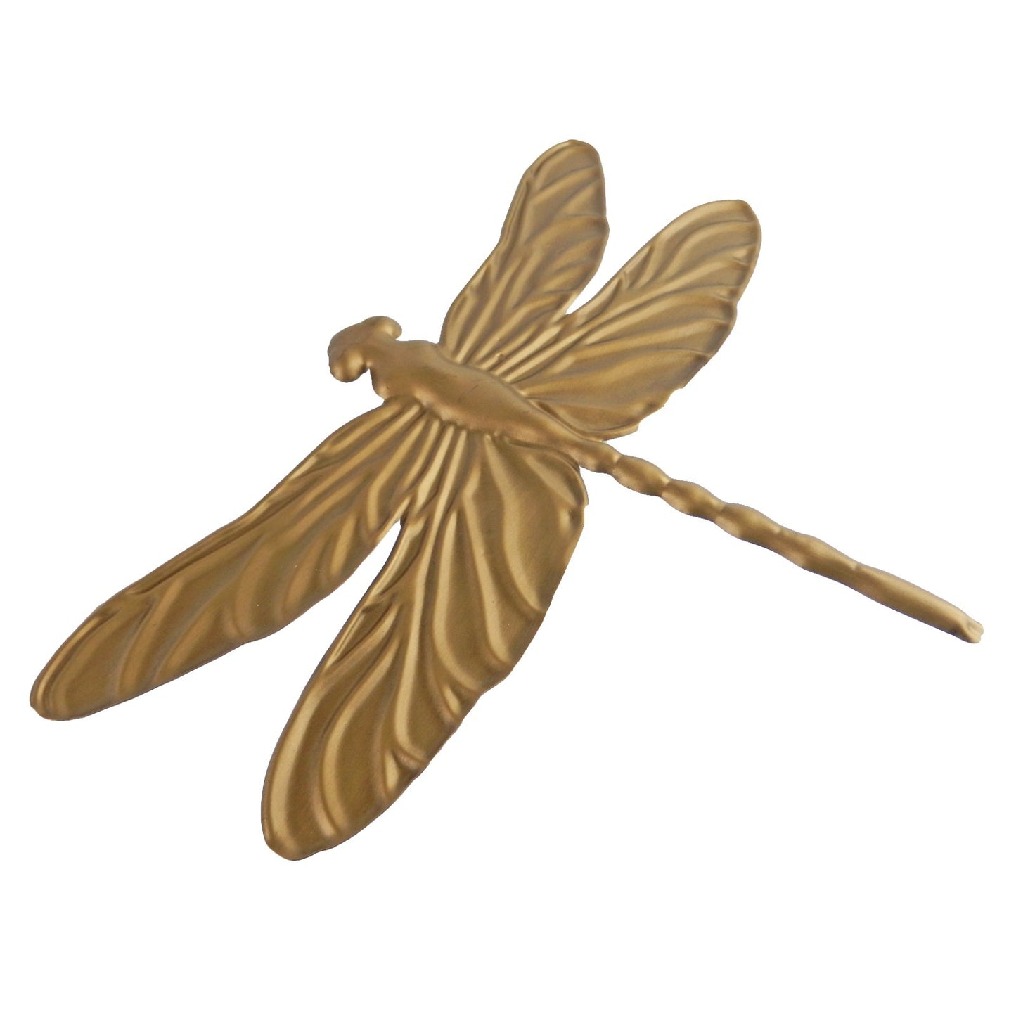 Large & Small 2 Piece Set Metal Dragonflies Wall Decor Embossed Design Golden