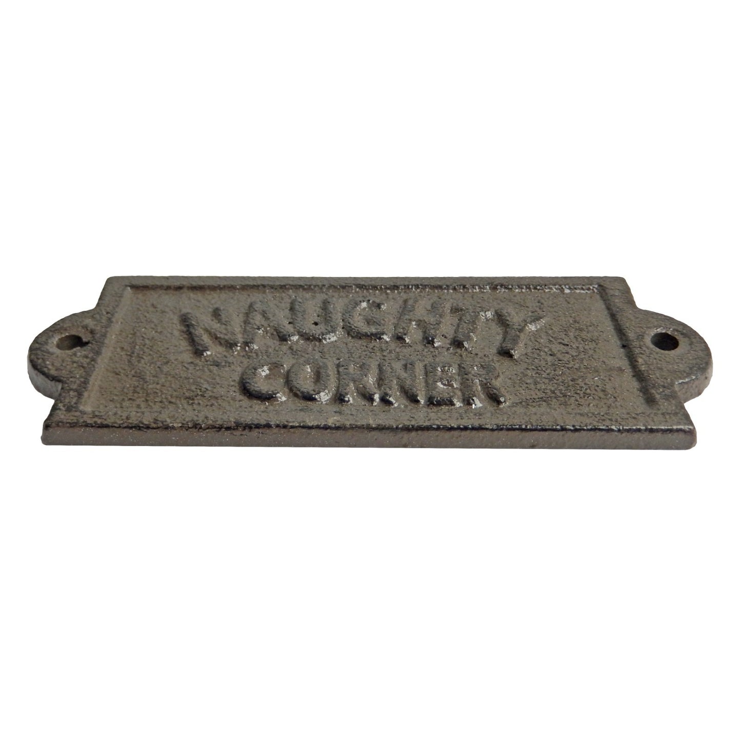 Small Cast Iron Naughty Corner Wall Decor Sign Rustic Antique Style 5.5 inch