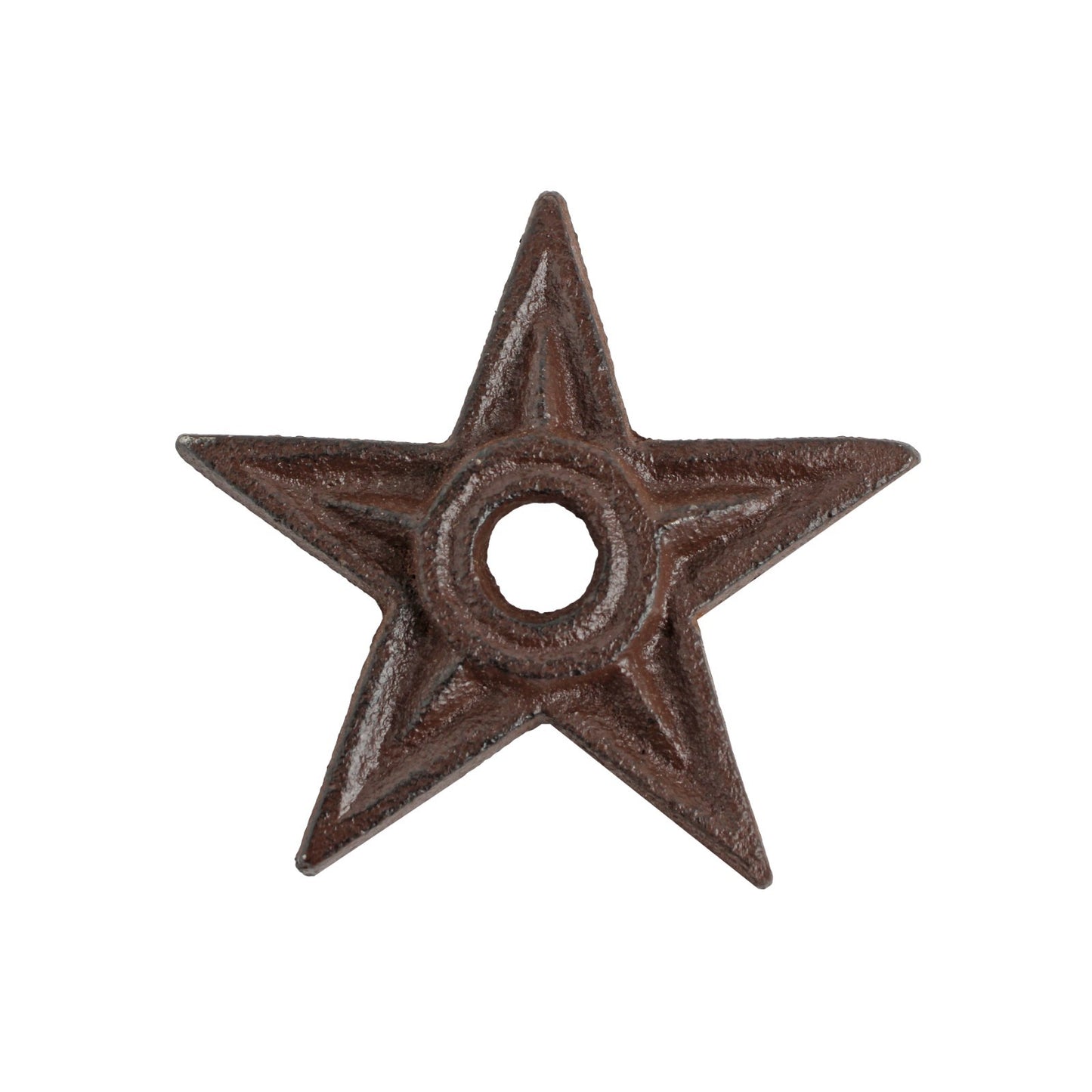Small Cast Iron Texas Star With Hole Metal Washer Rustic Brown Western 3 inch