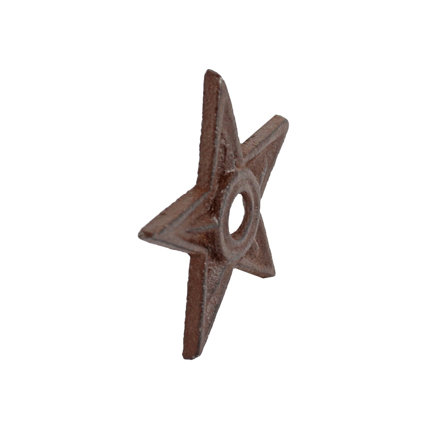 Small Cast Iron Texas Star With Hole Metal Washer Rustic Brown Western 3 inch