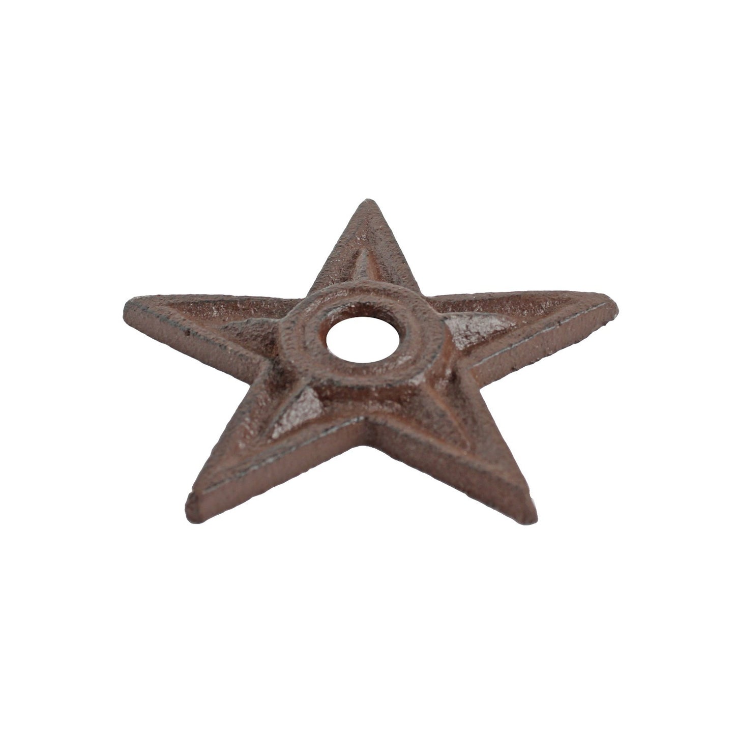 Small Cast Iron Texas Star With Hole Metal Washer Rustic Brown Western 3 inch