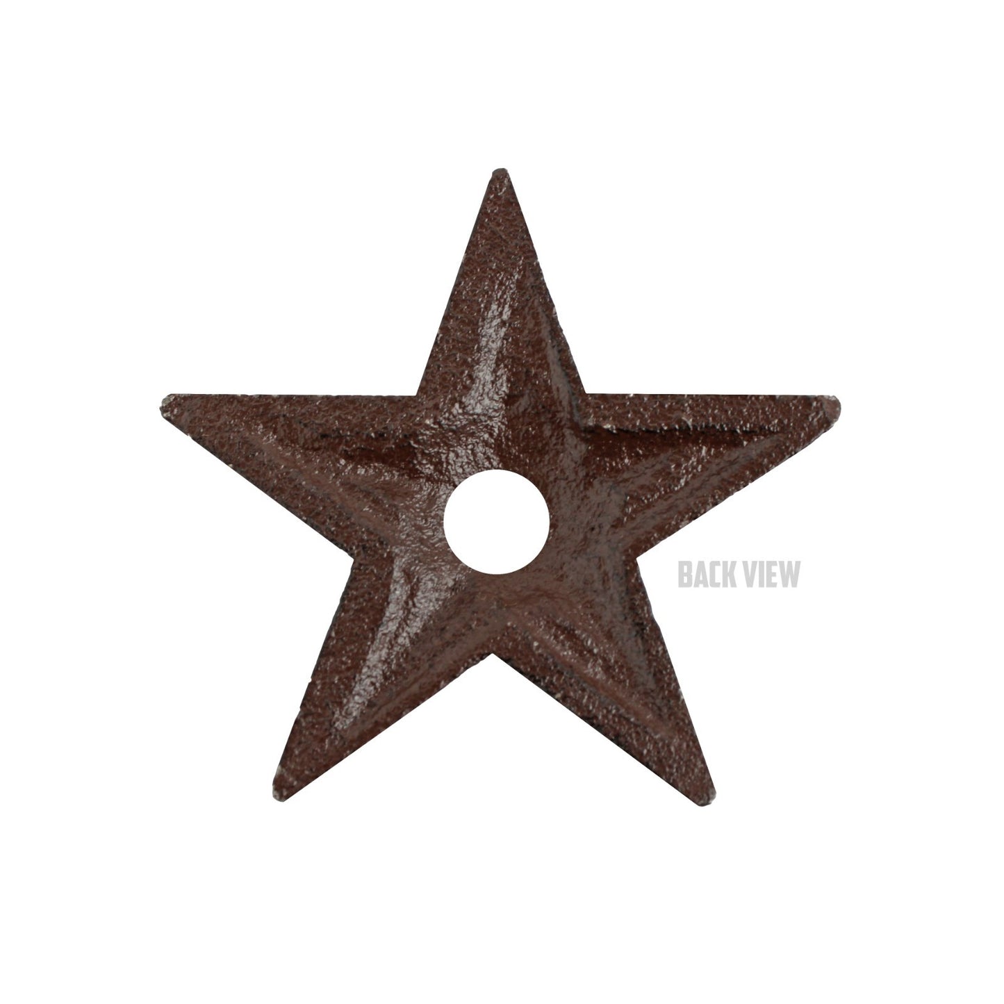 Small Cast Iron Texas Star With Hole Metal Washer Rustic Brown Western 3 inch