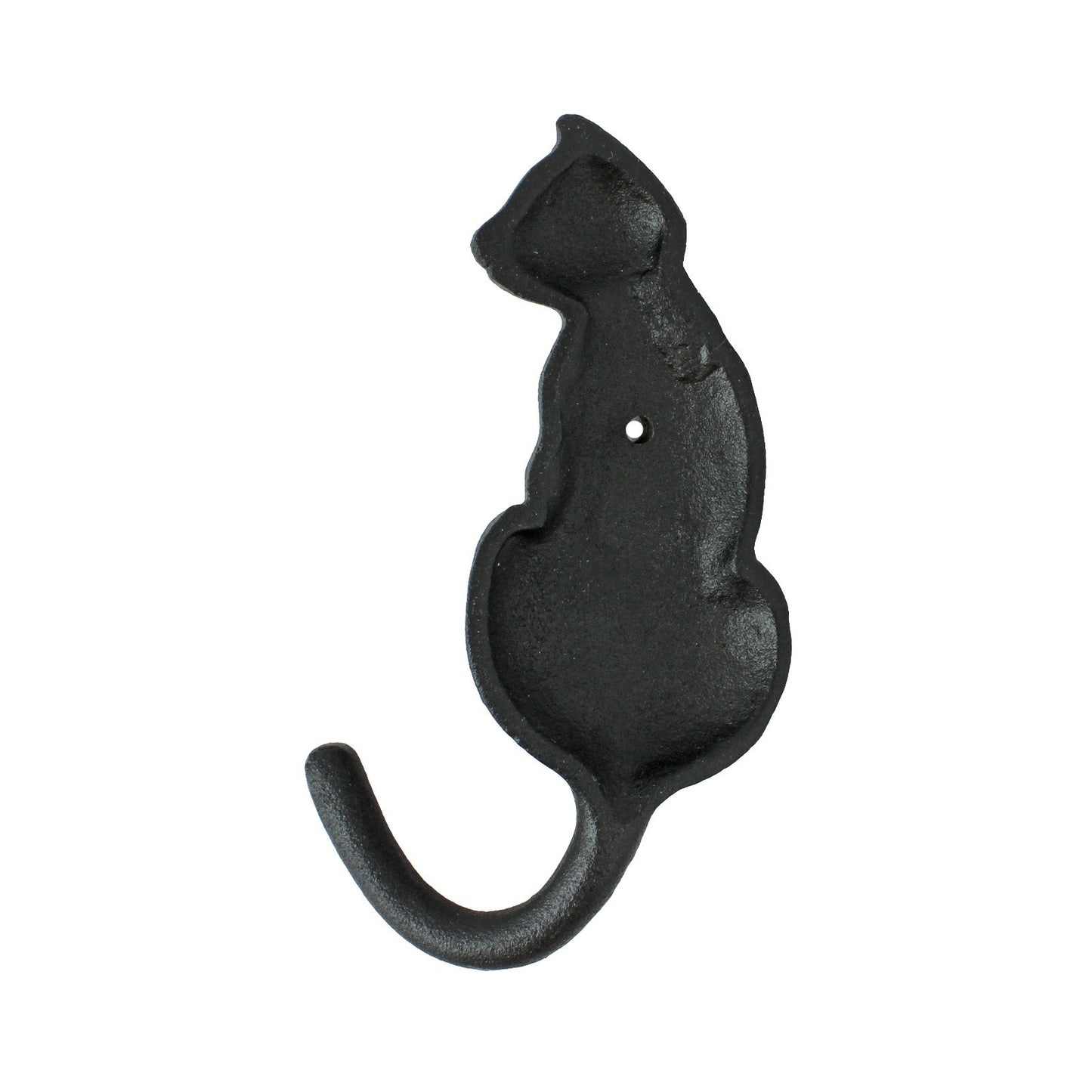 Black Cast Iron Cat Tail Wall Hook Key Towel Coat Cap Purse Behind Door Hanger