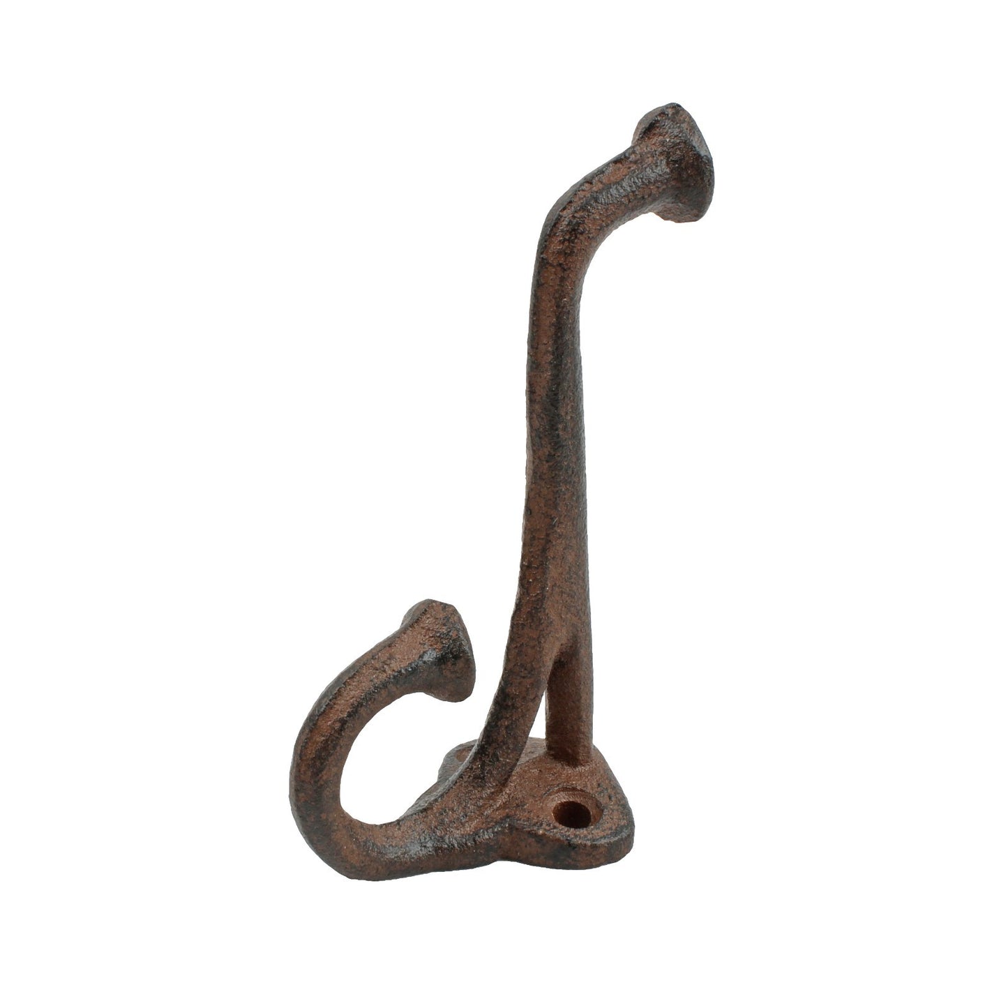 Rustic Cast Iron Double Wall Hook Key Towel Coat Hanger Antique Brown 3 3/4 inch