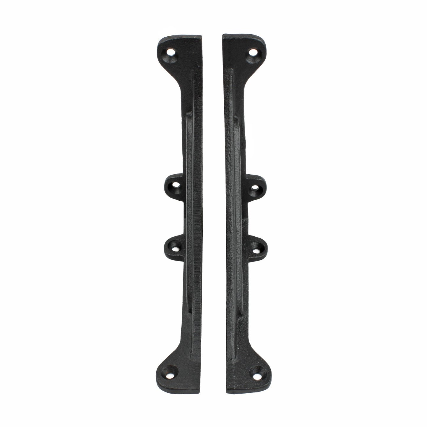 2 Small Black Shelf Brackets Cast Iron Corner Brace Antique Style 4 5/8 inch