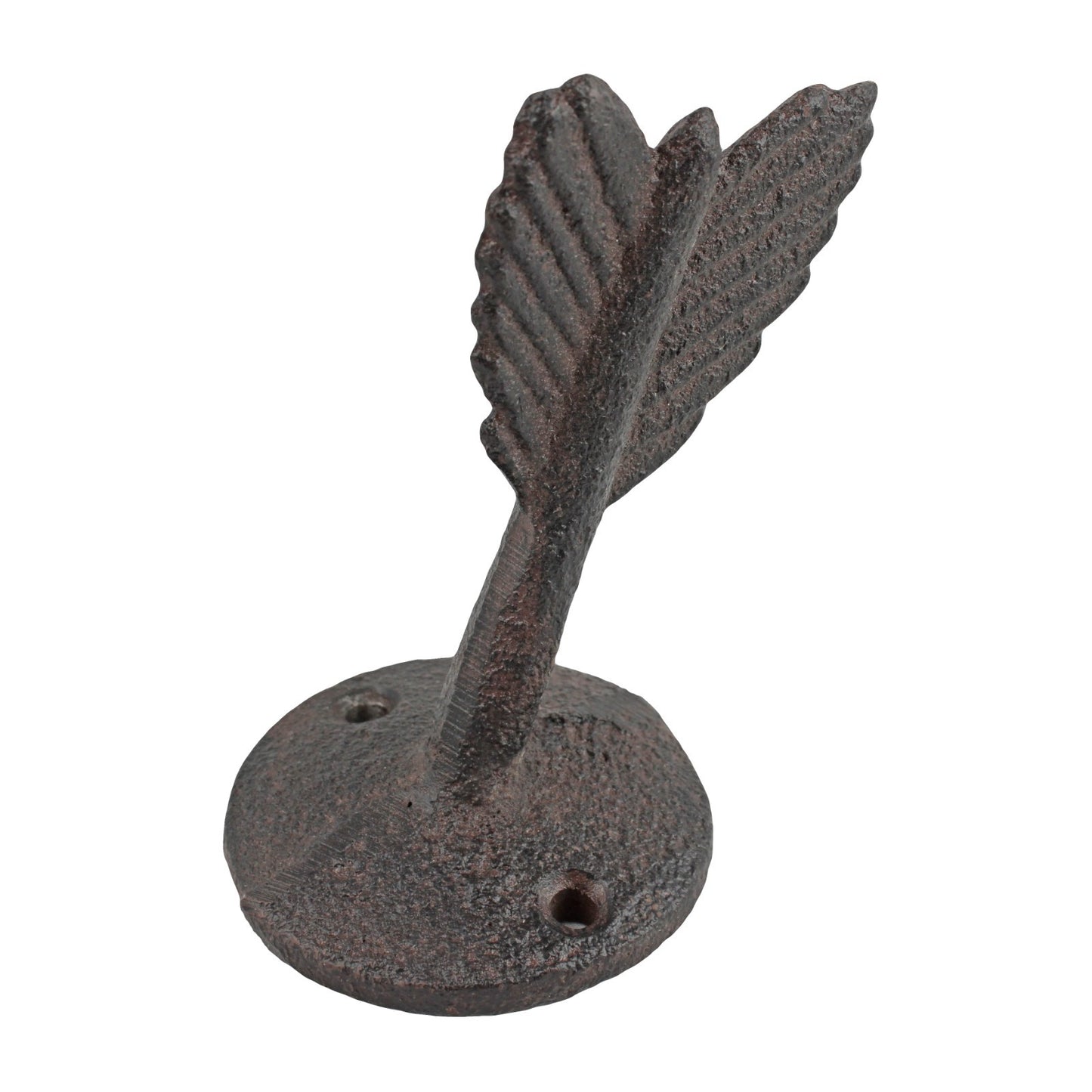 Cast Iron Arrow Feather Wall Hook Coat Towel Purse Hanger Rustic Brown 3 3/4 in
