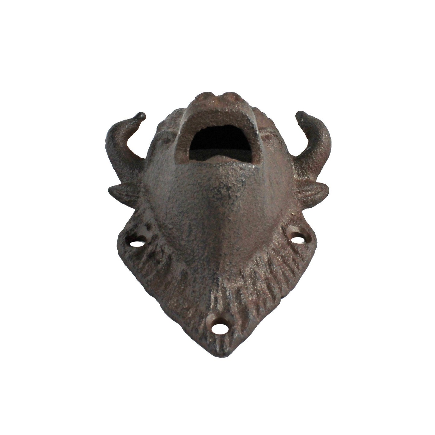 Rustic Cast Iron Buffalo Bison Beer Soda Bottle Opener Wall Mount Antique Brown