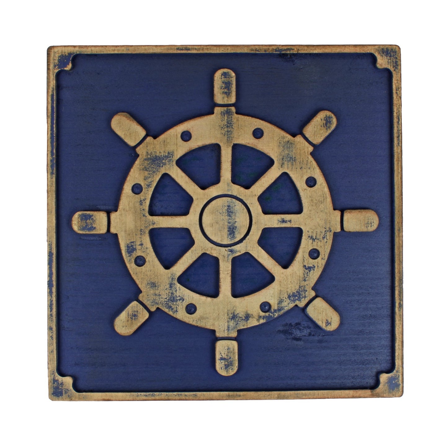 Rustic Wooden Ship's Wheel Helm Captain Nautical Beach House Wall Decor 13 inch