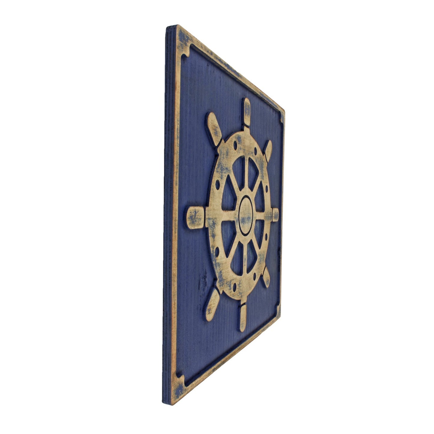 Rustic Wooden Ship's Wheel Helm Captain Nautical Beach House Wall Decor 13 inch