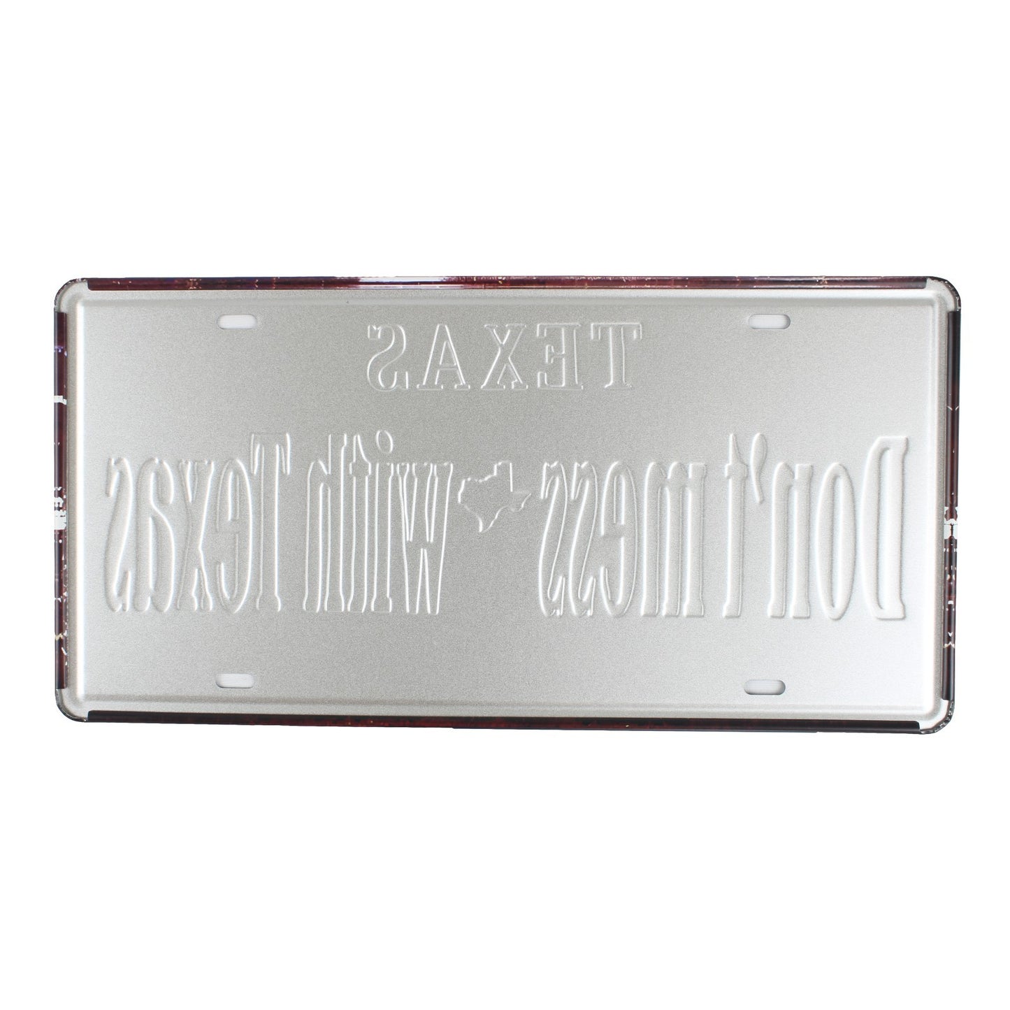 Don't Mess With Texas Embossed Tin Metal License Plate Sign Wall Decor 12 x 6 in