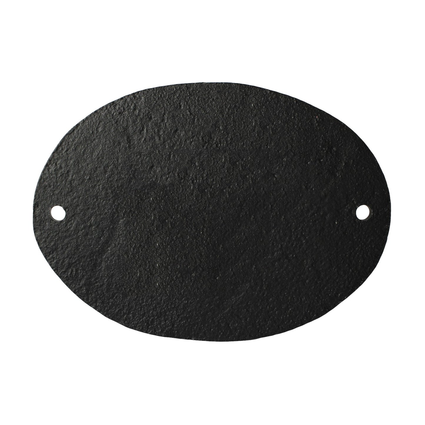 Please Use The Back Door Oval Cast Iron Plaque Sign Embossed Black 4 3/4 inch