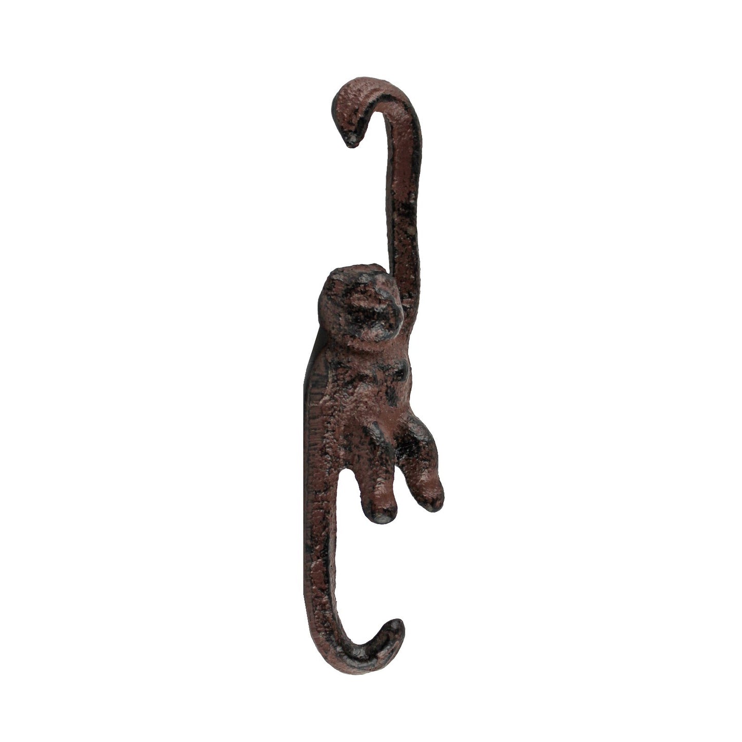 Small Rustic Cast Iron Monkey Double Hook Ceiling Plant Basket Hanger 4 1/4 inch