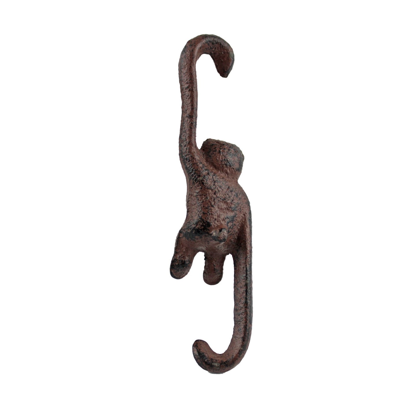 Small Rustic Cast Iron Monkey Double Hook Ceiling Plant Basket Hanger 4 1/4 inch