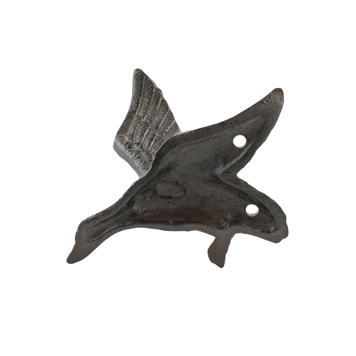 Rustic Cast Iron Flying Duck Wing Wall Hook Coat Towel Dog Leash Hanger Brown
