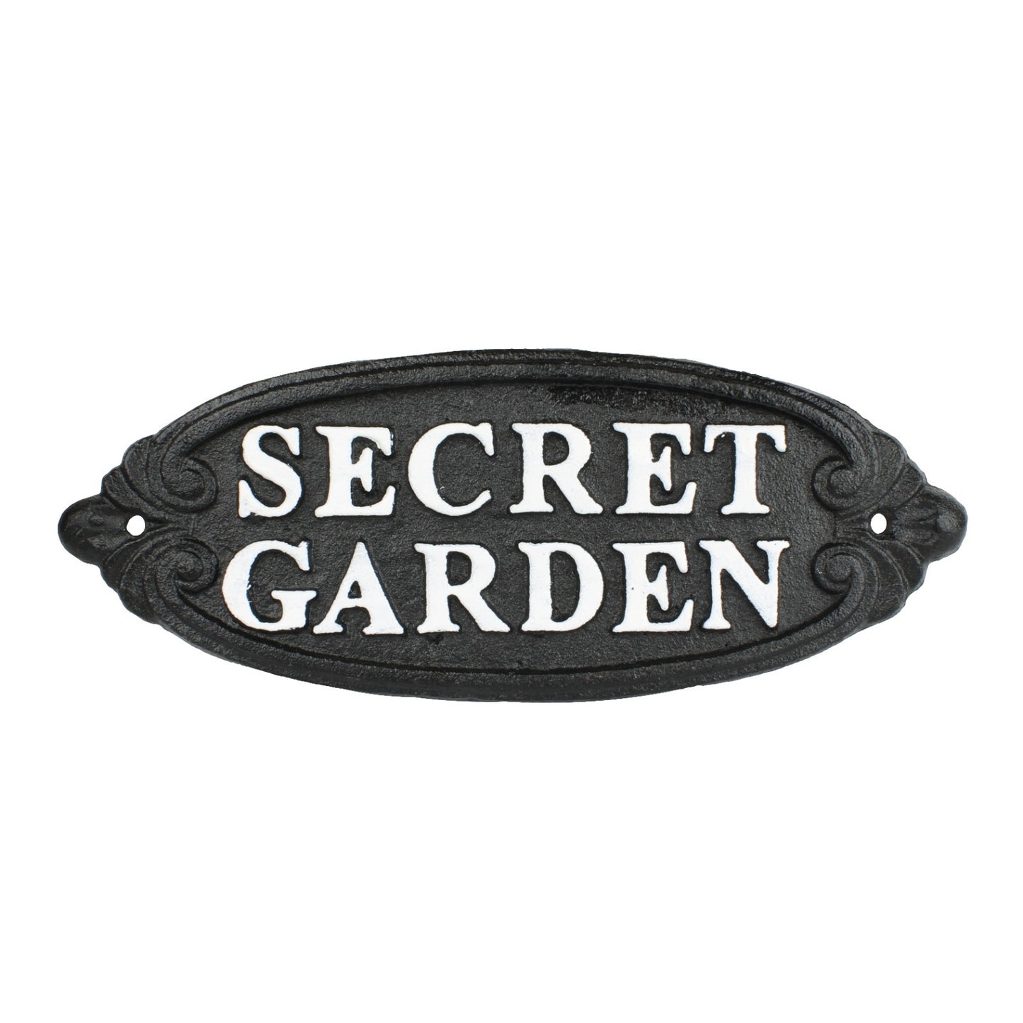 Secret Garden Cast Iron Sign Greenhouse Patio Porch Wall Decor Black 9.25 inch