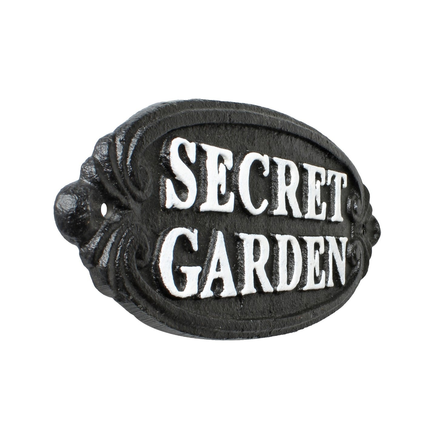 Secret Garden Cast Iron Sign Greenhouse Patio Porch Wall Decor Black 9.25 inch