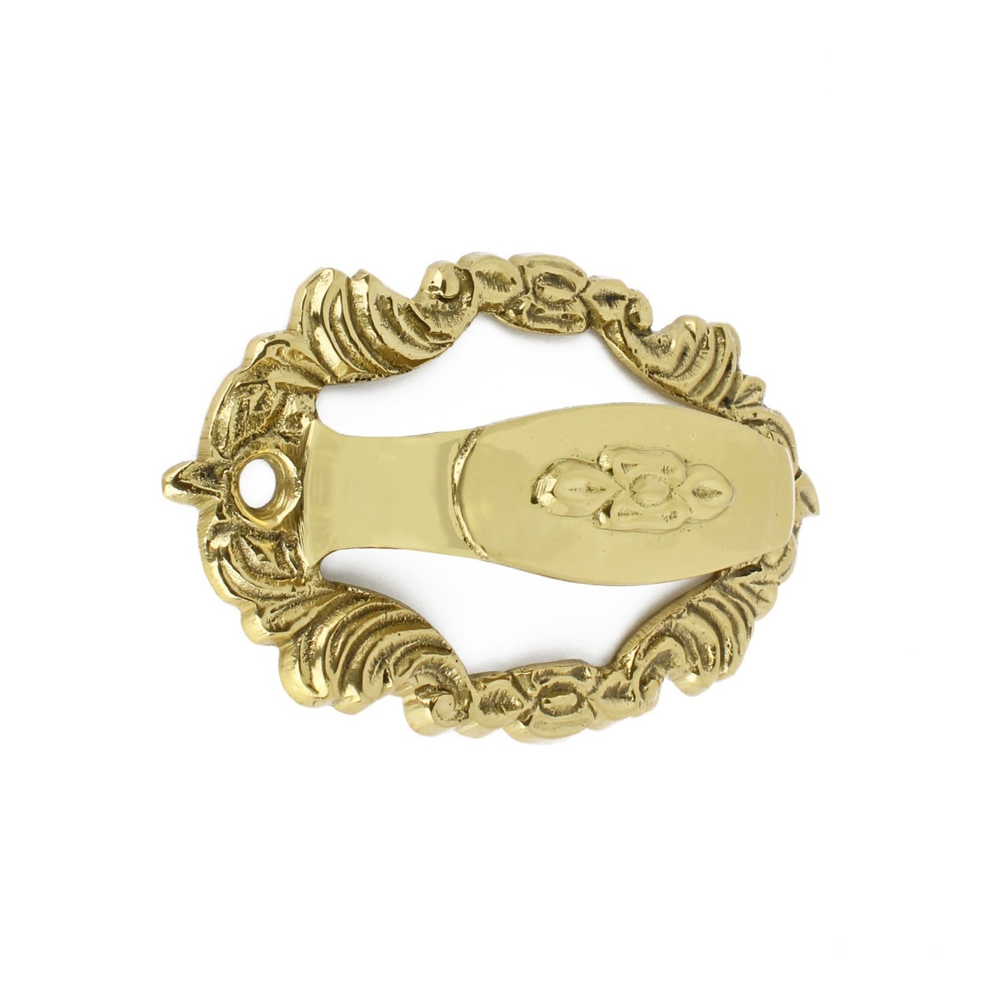 Polished Brass Metal Drawer Handle Pull Victorian Style Floral Pattern 4 3/8 in