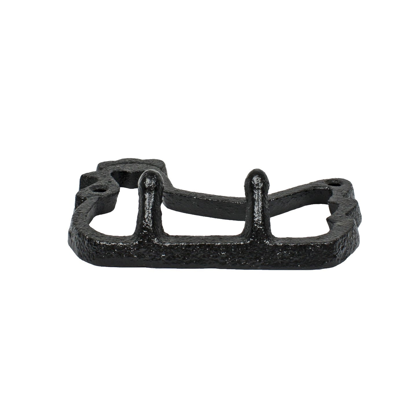 Small Cast Iron Chicken Double Wall Hook Key Hanger Country Farm Decor Black