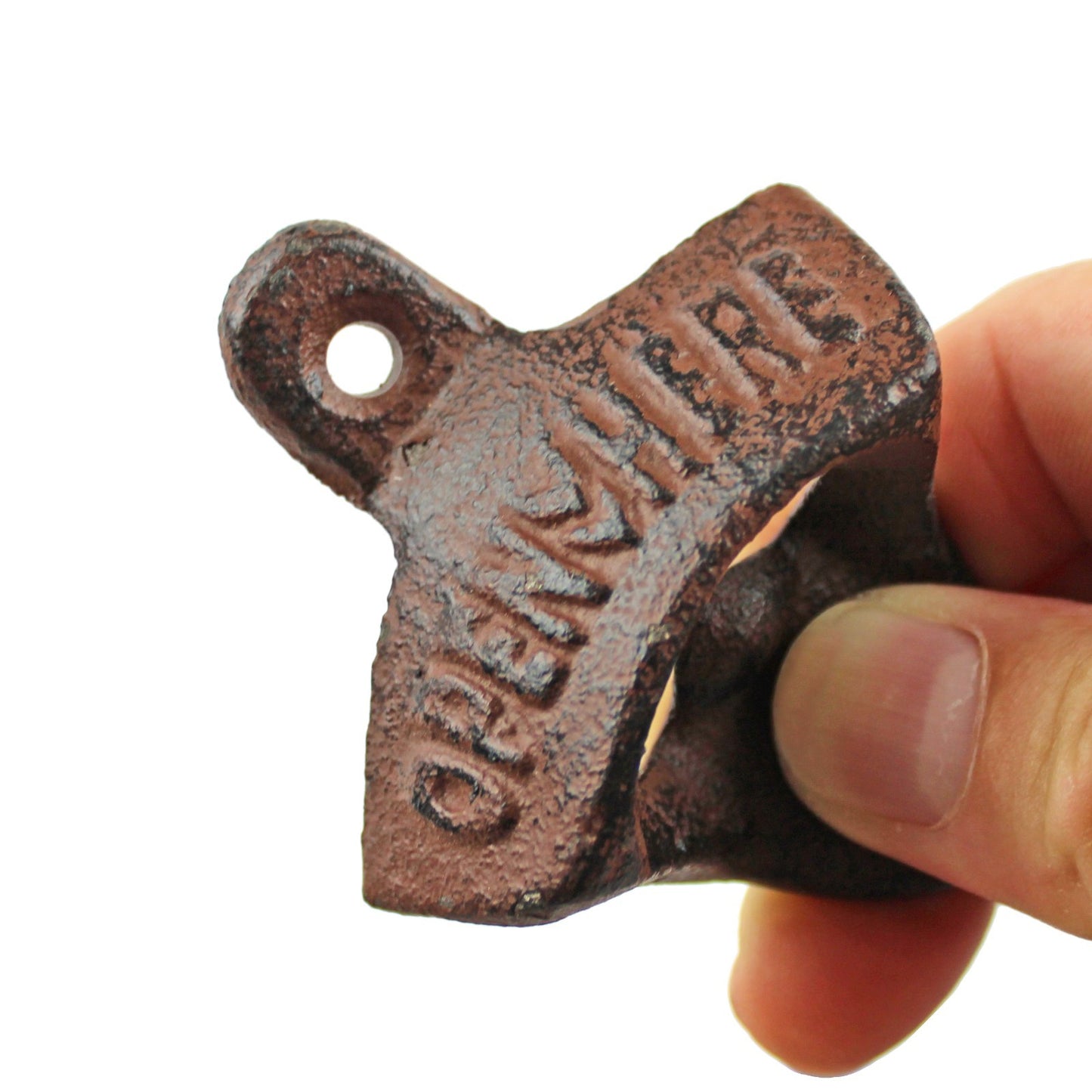 Rustic Cast Iron Open Here Wall Mounted Beer Bottle Opener Kitchen Bar Decor