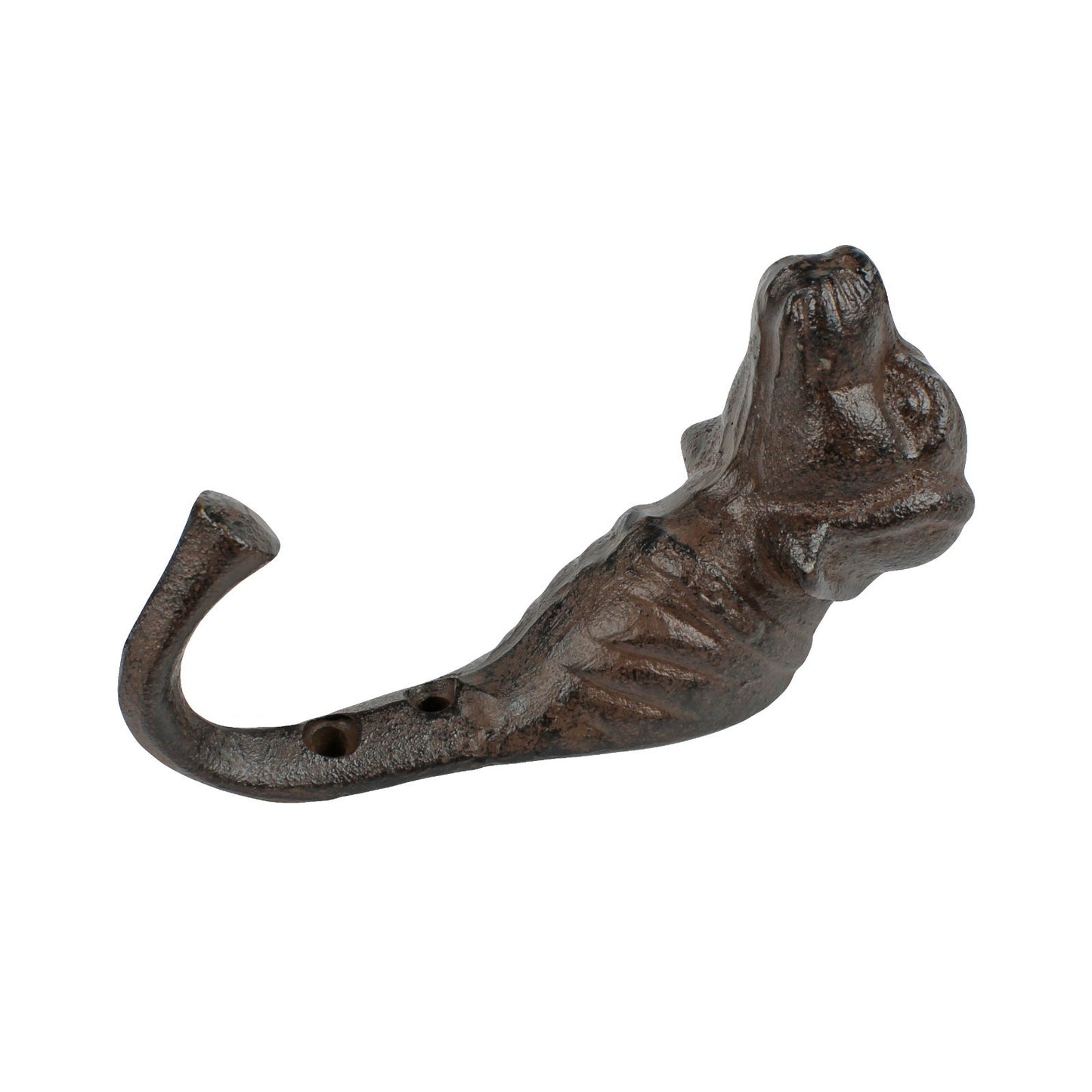 Dog Head Wall Hook Cast Iron Key Towel Coat Leash Hanger Antique Rustic Brown