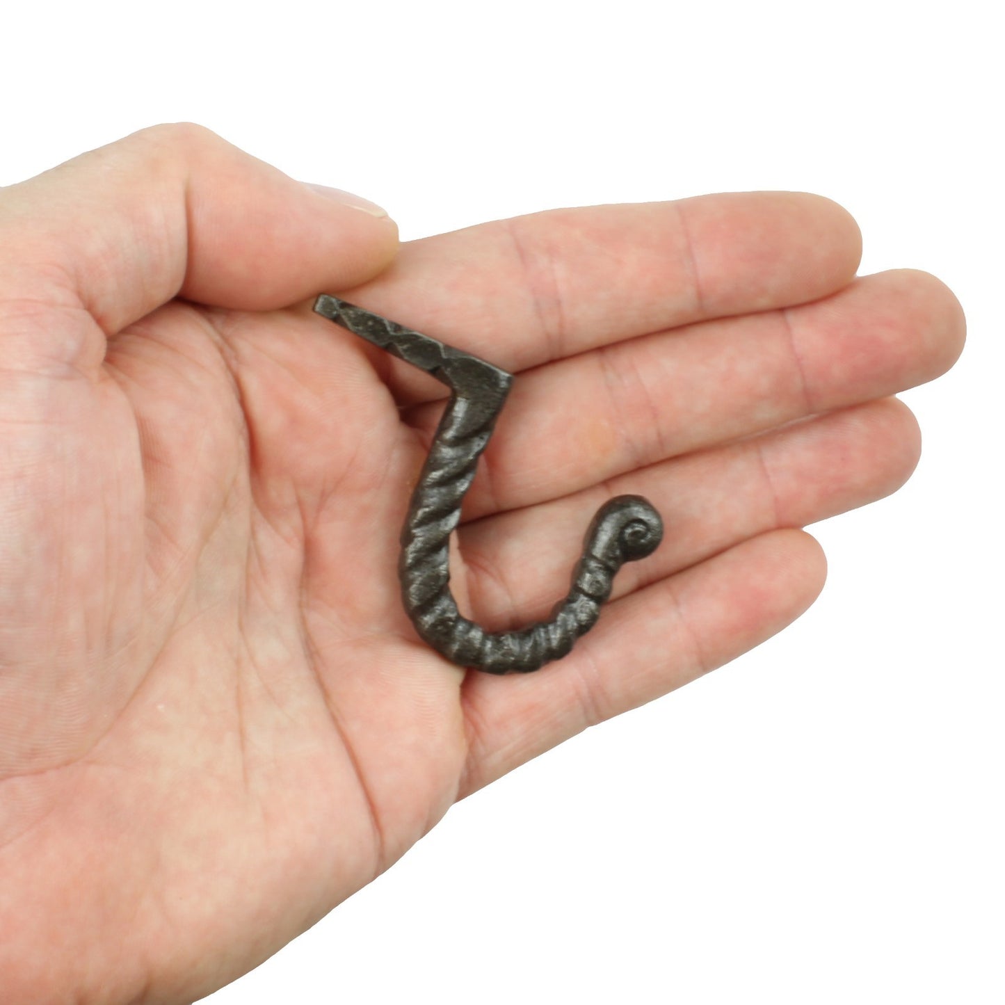 Small Tiny Hammer In Forged Raw Iron Metal Hook Key Hanger 2 1/4 inch