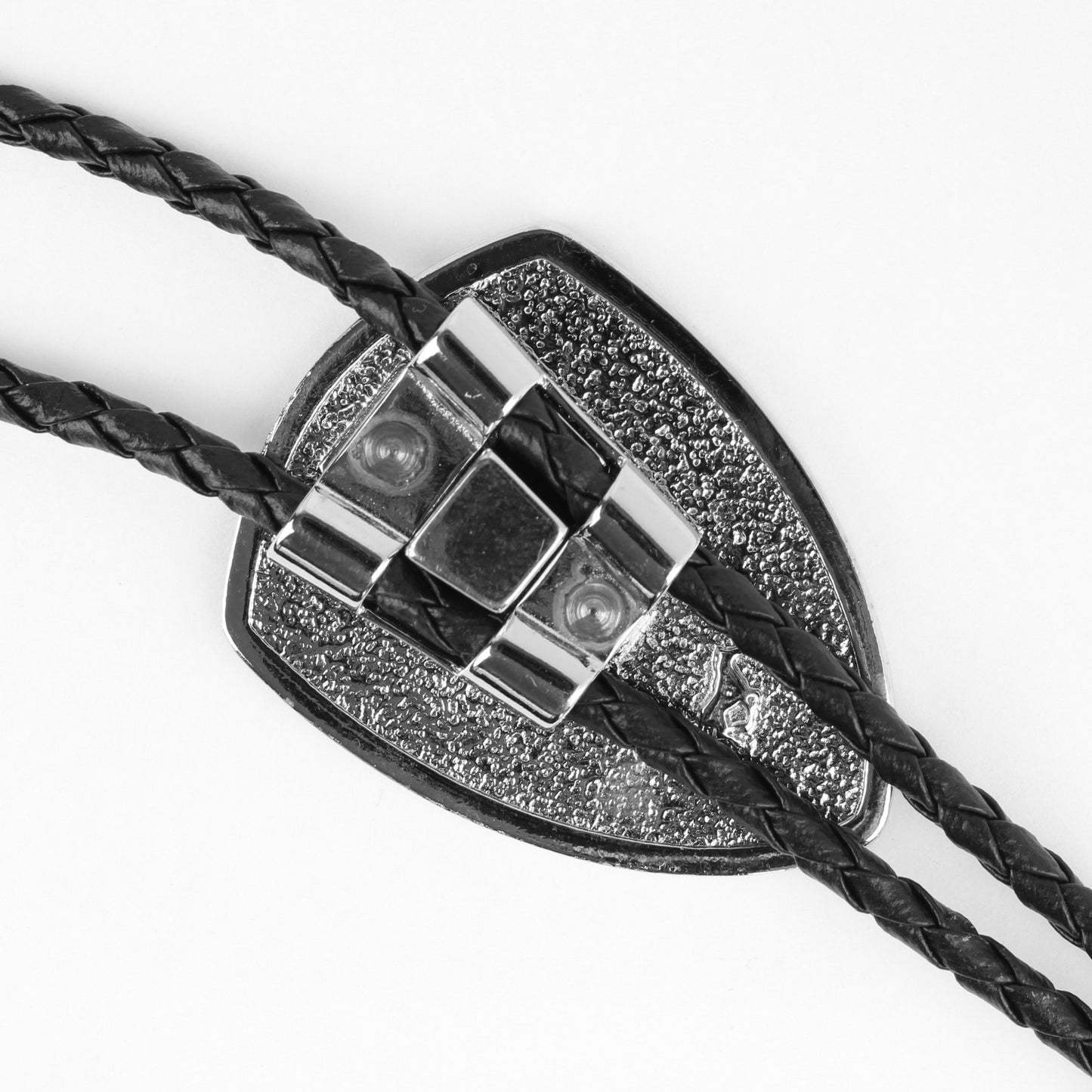 Cowboy Rodeo Bull Western Bolo Tie Silver & Gold Black Enamel 36 inch Black Cord
