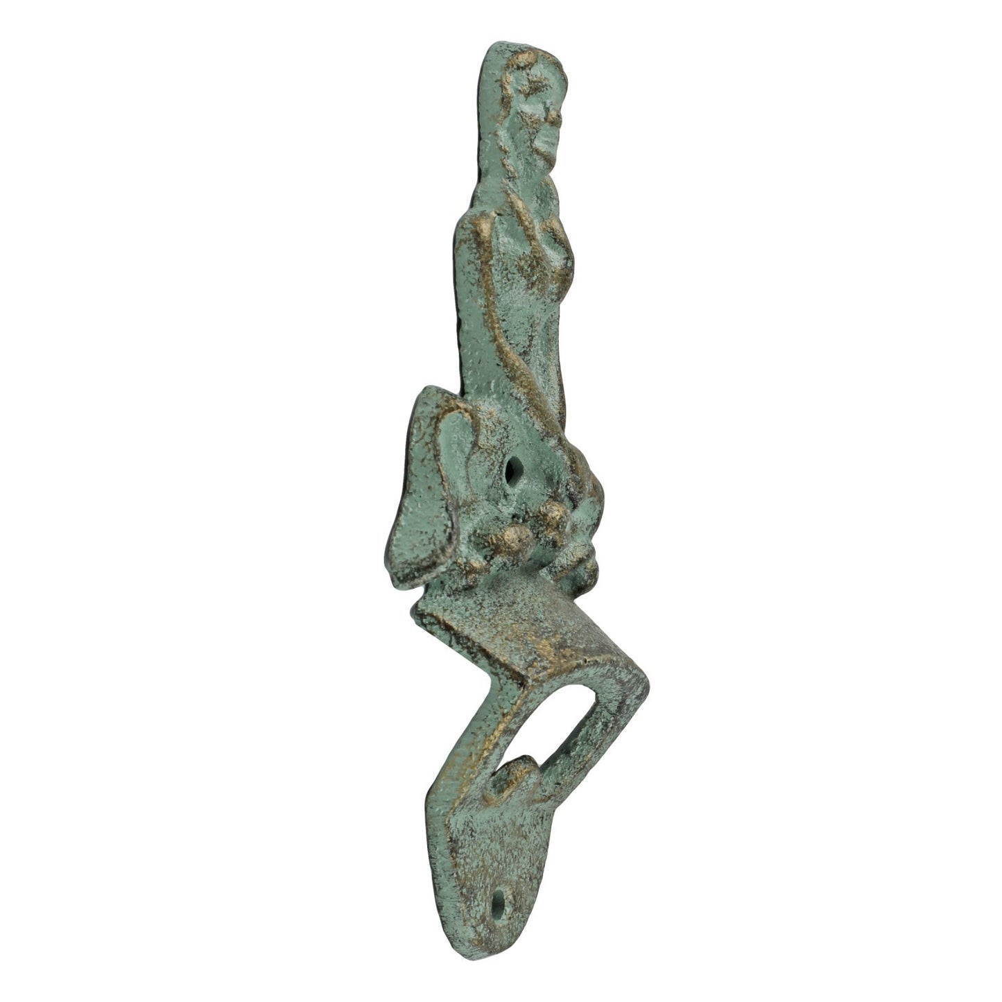 Verdigris Cast Iron Mermaid Beer Bottle Opener Wall Mounted Nautical Bar Decor