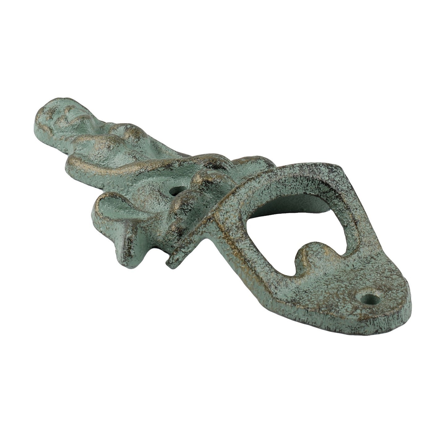 Verdigris Cast Iron Mermaid Beer Bottle Opener Wall Mounted Nautical Bar Decor