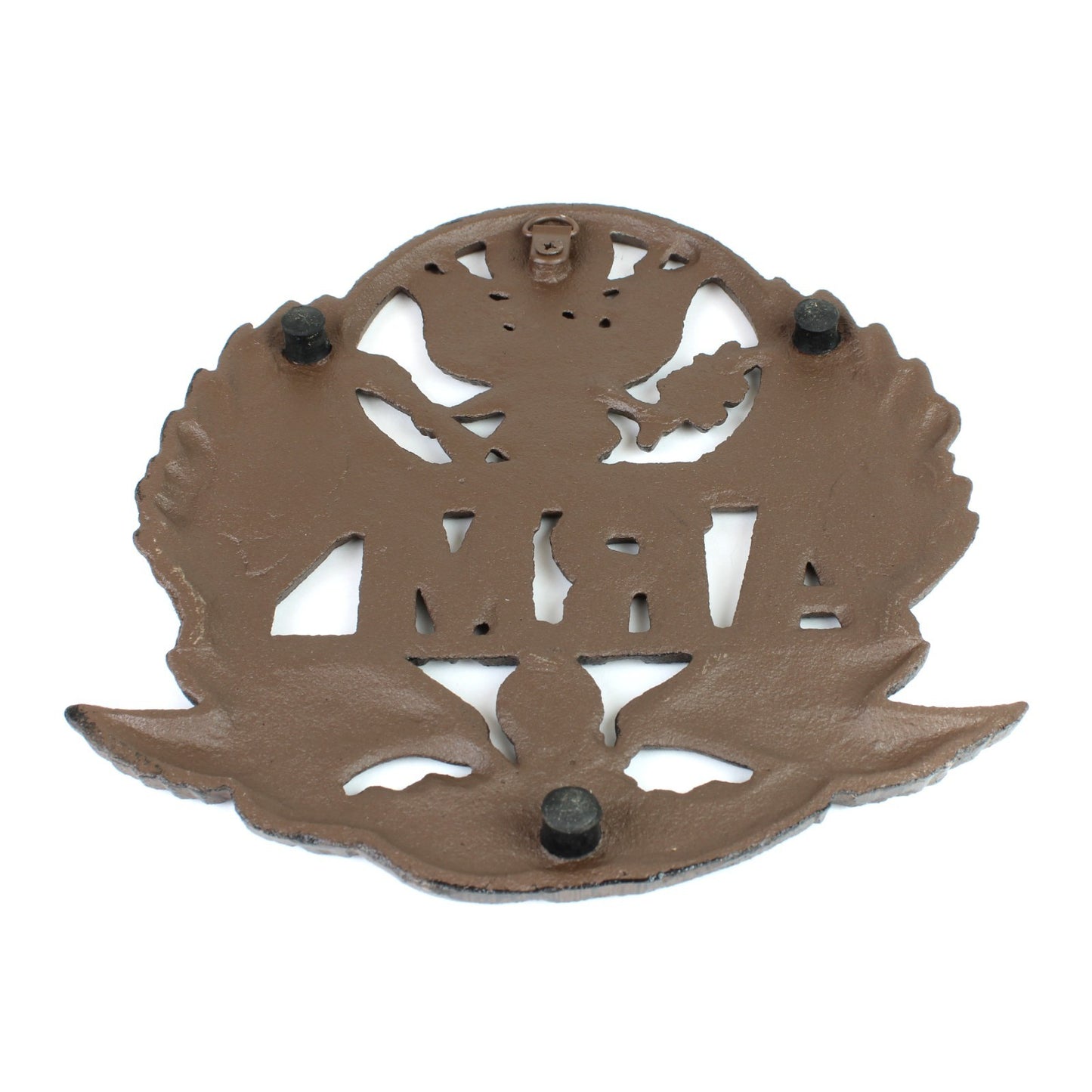 Rustic Cast Iron Army Trivet Military Kitchen Hot Pot Holder 8 1/4 x 7 1/4 in