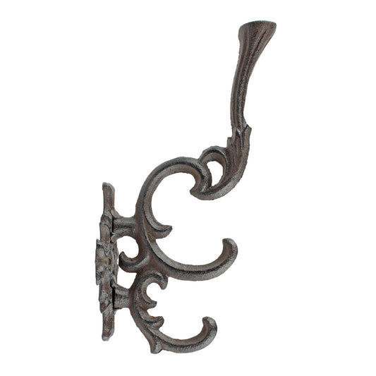 Antique Style Victorian Cast Iron Triple Coat Hook Key Towel Coat Hanger 7 inch