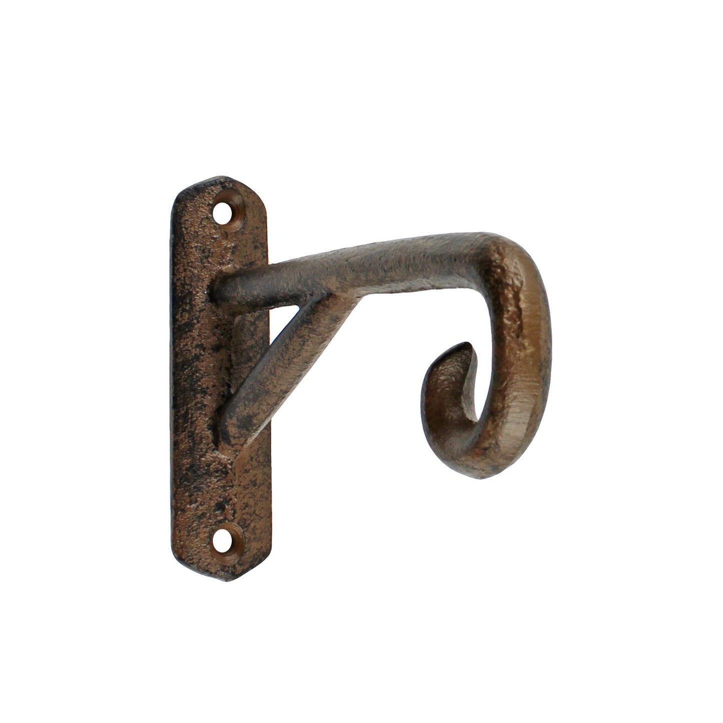 Small Cast Iron Scroll Wall Hook Plant Basket Holder Lamp Lantern Hanger 4.5 in