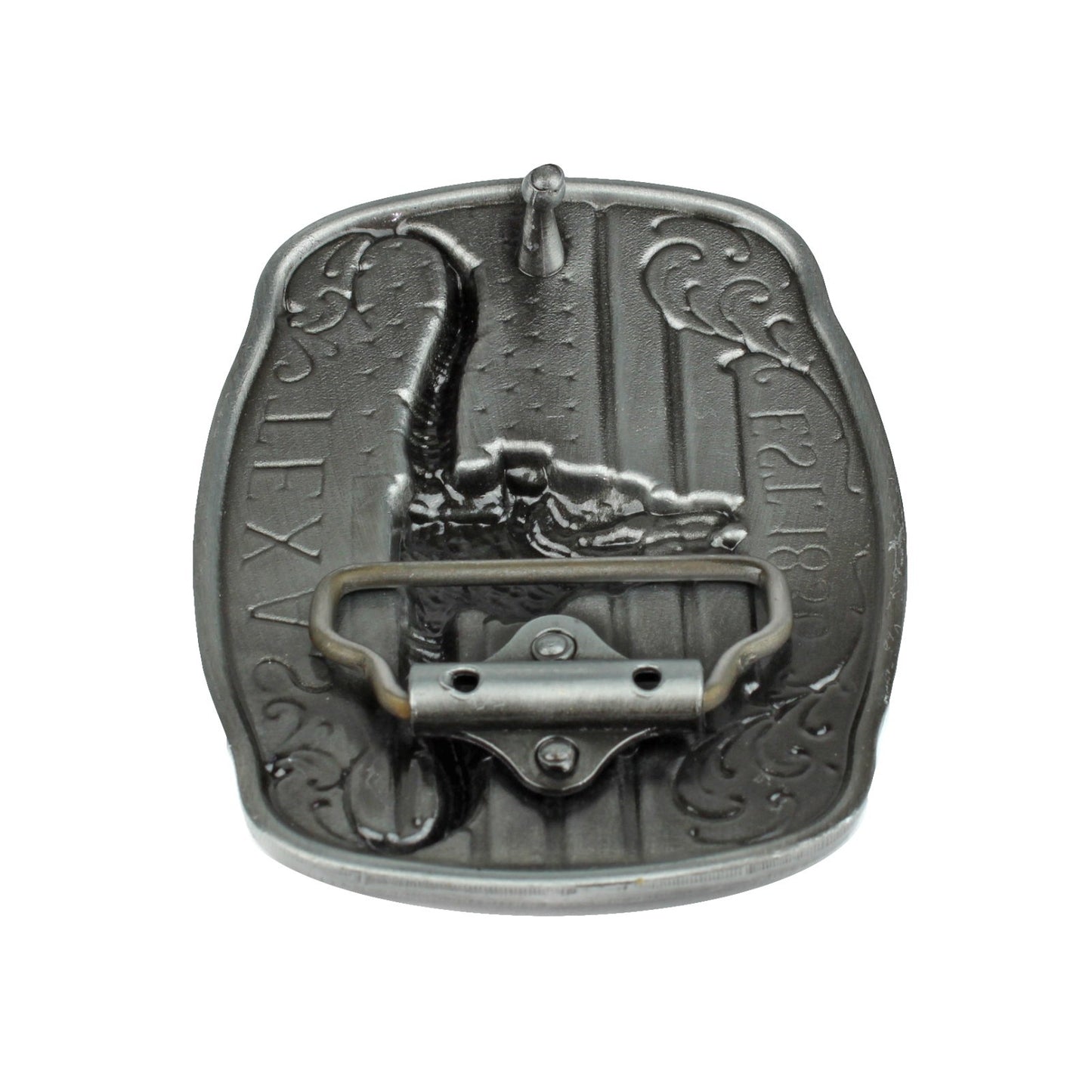 American Flag Texas 1836 Longhorn Belt Buckle Antique Silver Fits 1.5 inch Belts