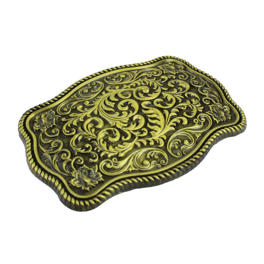 Western Cowgirl Women's Floral Belt Buckle Antique Bronze Fits 1.5 inch Belts