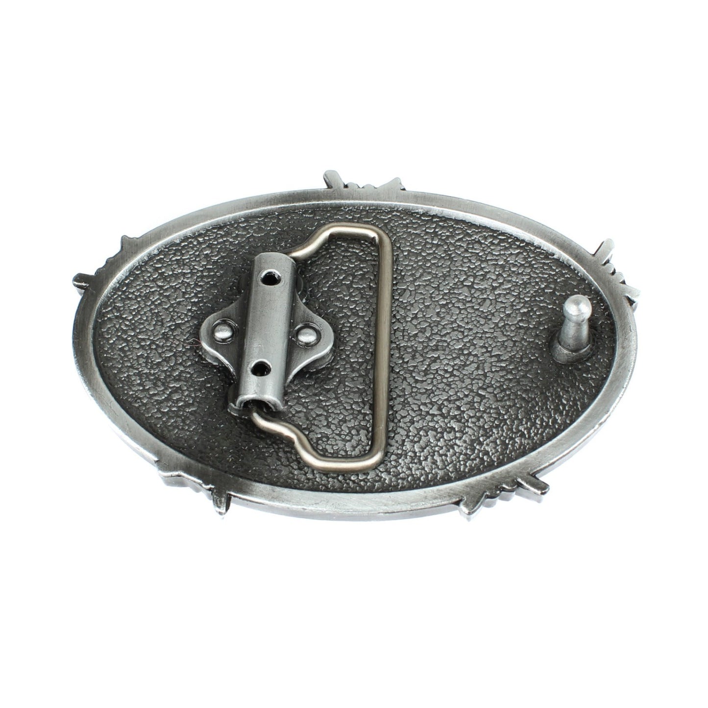 Oval Longhorn Bull Steer Head Barbed Wire Western Belt Buckle Antique Silver