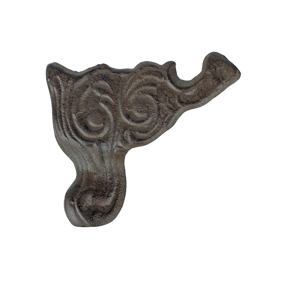Cast Iron Ornate Rustic Furniture Stove Chest Corner Bracket Foot Leg 5 3/4 inch