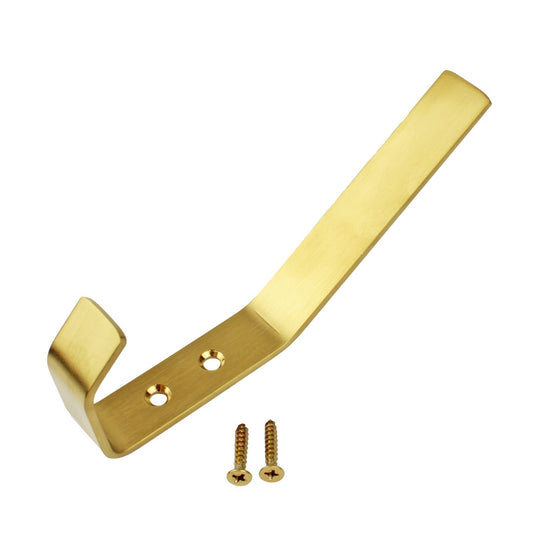 Modern Golden Flat Metal Double Wall Hook Behind The Door Towel Coat Robe Hanger