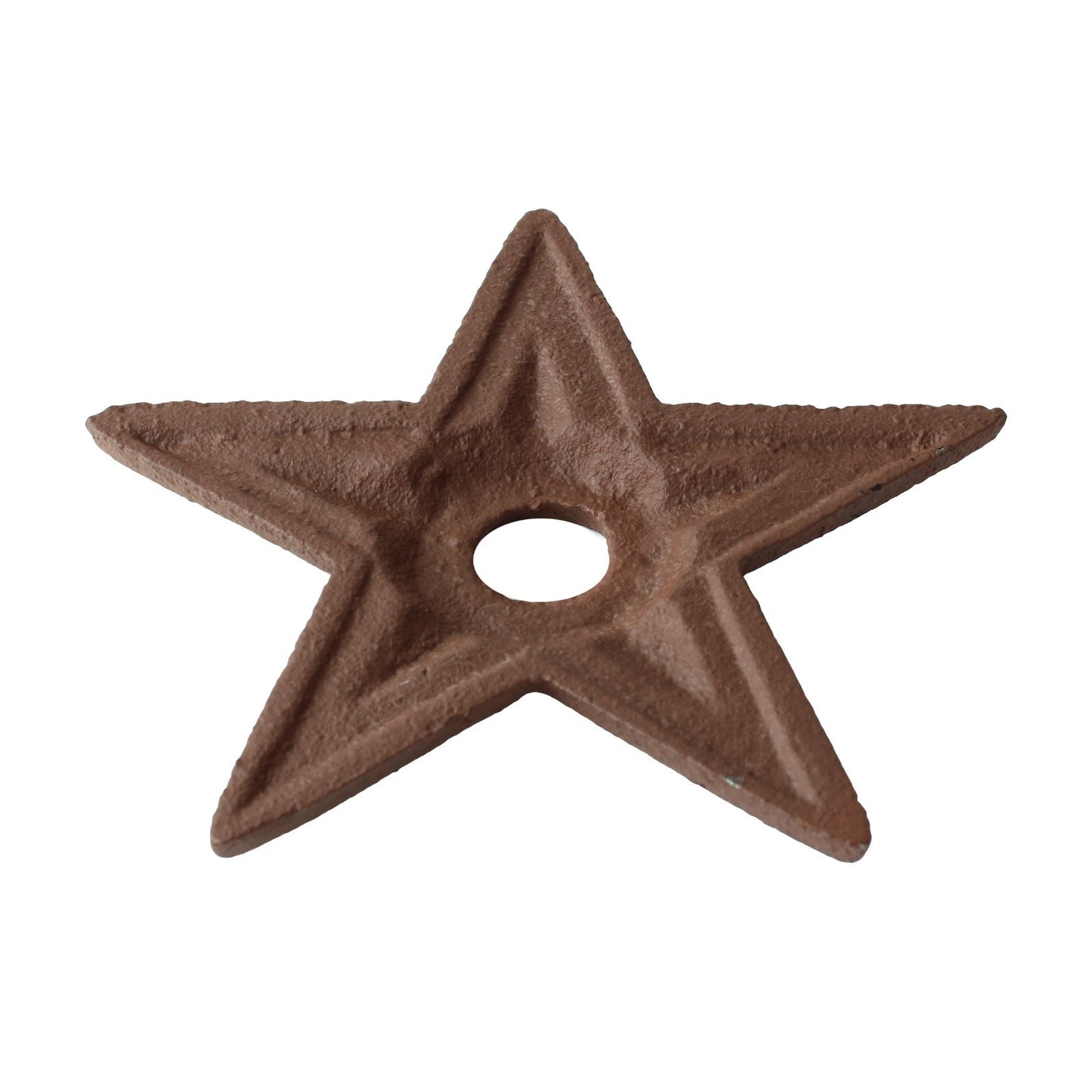 Small Cast Iron Texas Star With Hole Metal Washer Rustic Brown Western 4 inch