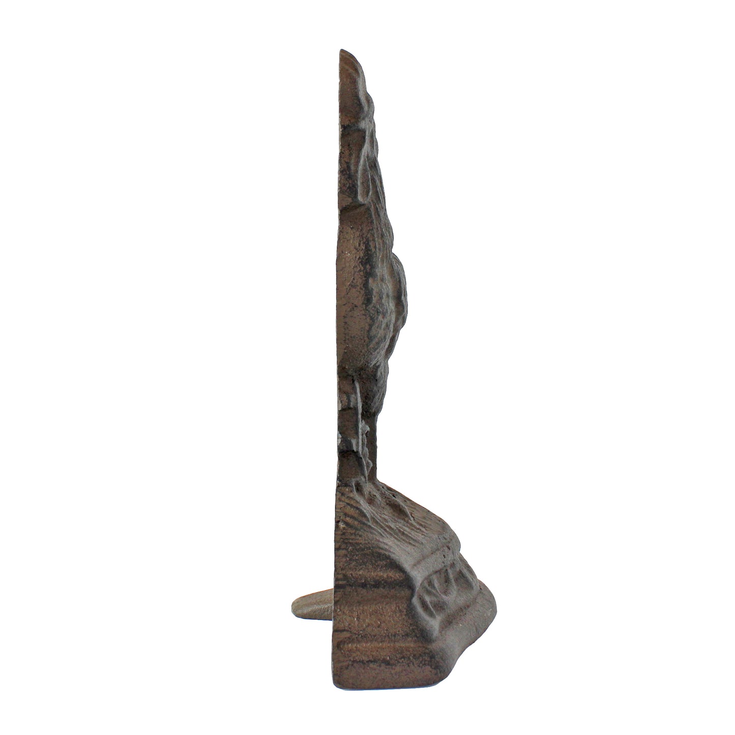 Large Rooster Doorstop Wedge Cast Iron Figurine Rustic Brown Antique Style