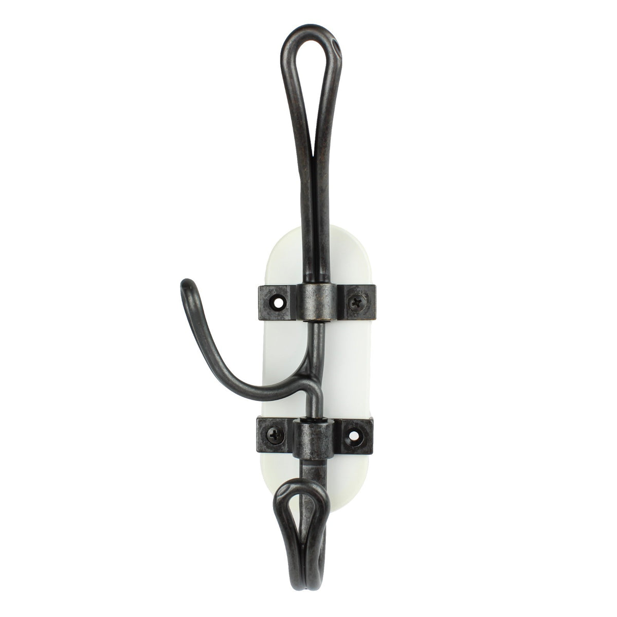 Triple Prong Metal Middle Swivel Wall Hook Coat Towel Cap Purse Clothes Hanger