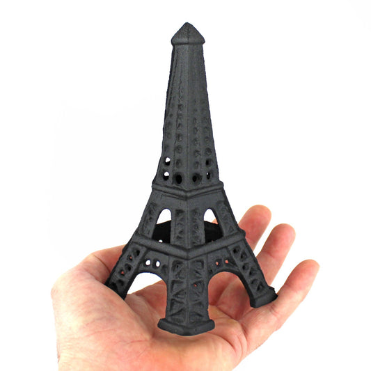 Small Cast Iron Eiffel Tower Shelf Decor Figurine Statue Matte Black 6 inch Tall
