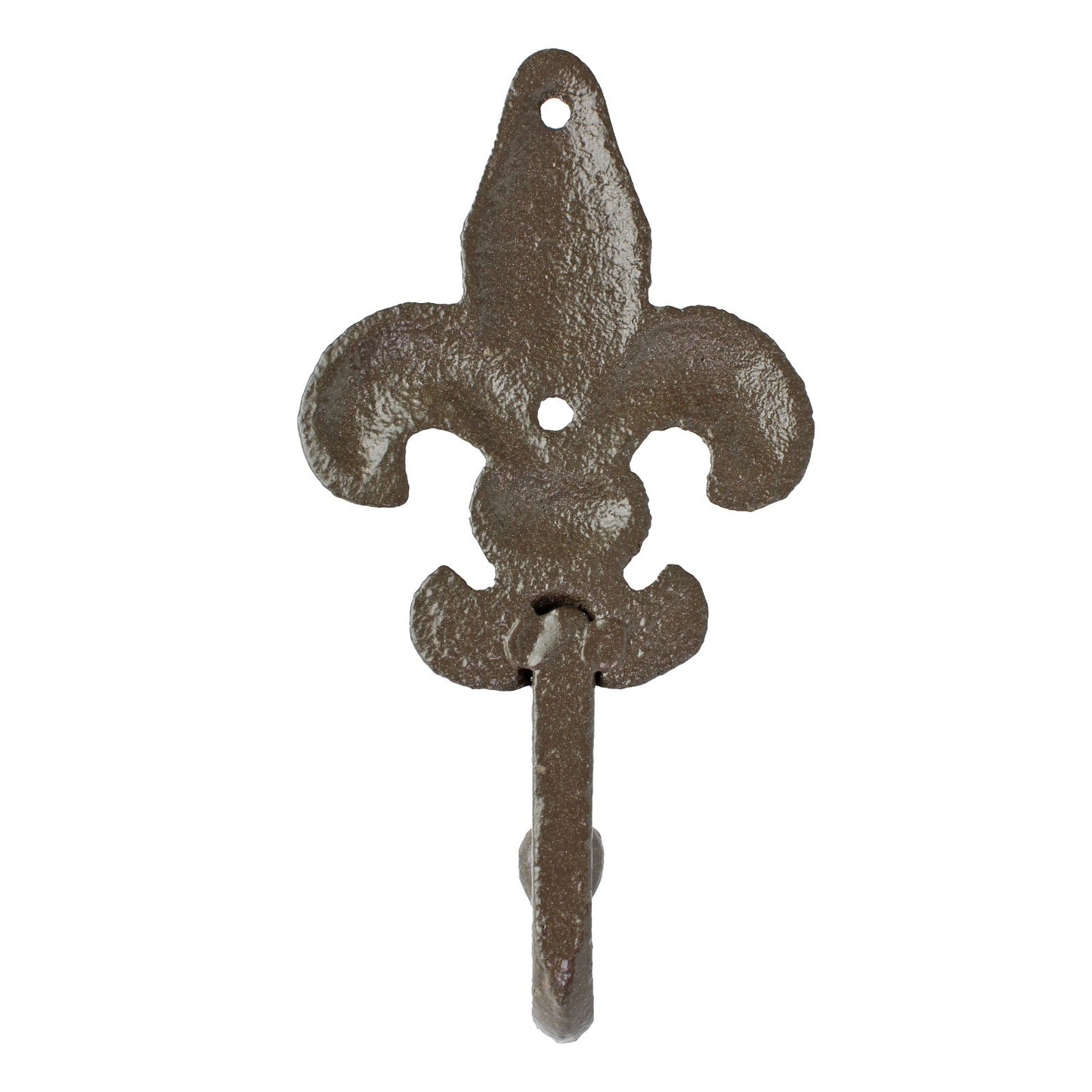 Cast Iron Fleur De Lis Wall Hook Victorian Key Towel Coat Purse Hanger Brown