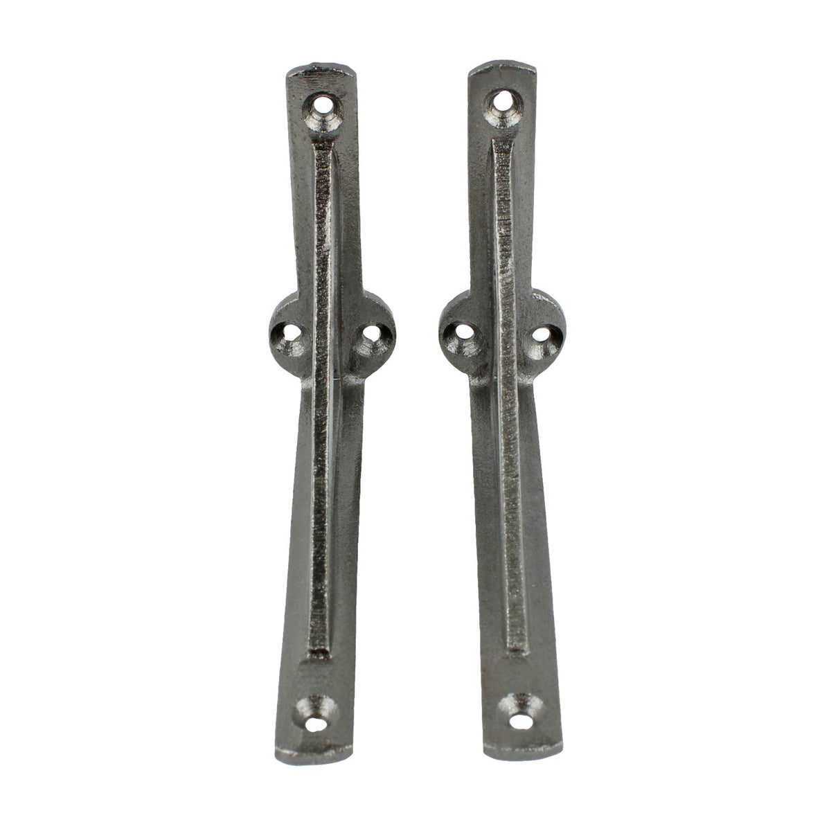 2 Small Simple Glazed Cast Iron Shelf Brackets Corner Braces Gray 4.5 x 3 inch